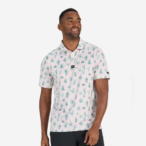 NEW Bad Birdie Core Polo Golf Shirt Mens Size Large/XL Thorn In Your Side Cactus - Picture 1 of 11
